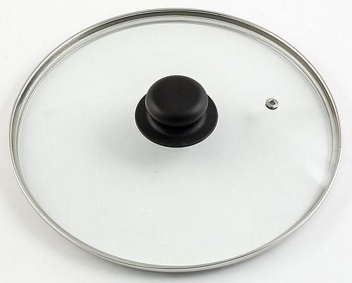 Крышка d=20 см. стекл. с ручкой метал/обод низ. /1/28/ фото 1