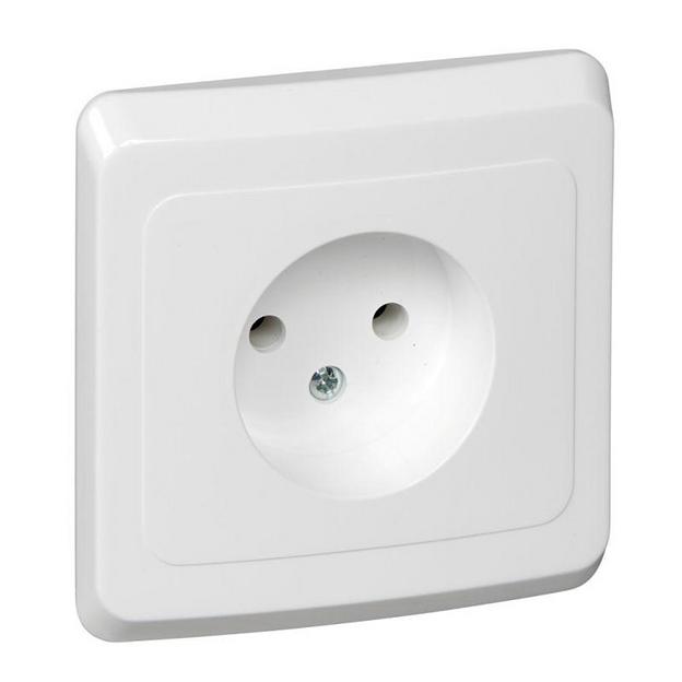 Systeme electric PC16-001B ЭТЮД С/У РОЗЕТКА без заземления без шторок 16А 250B, БЕЛЫЙ, Россия фото 1