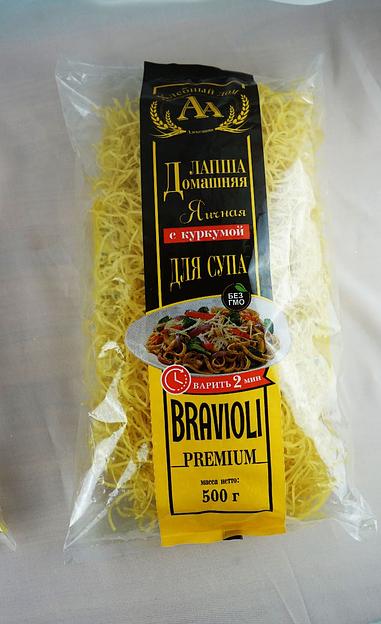 Лапша домашняя яичная Bravioli Premium «Для супа» 500 г фото 1