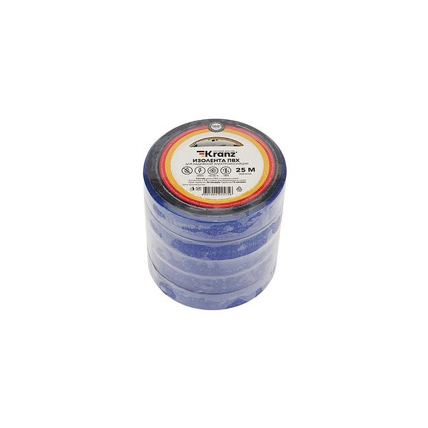 Изолента KRANZ KR-09-2105, ширина 15мм, 25м, синий фото 1