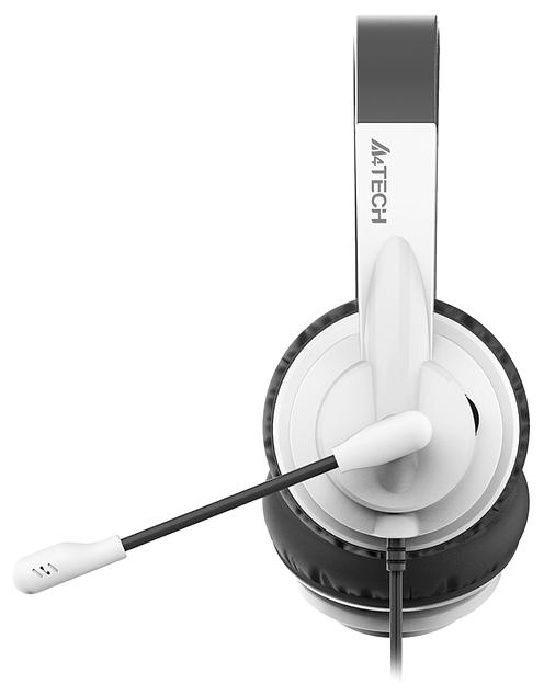 Наушники с микрофоном A4Tech HU-10 черный/белый 2м накладные USB оголовье фото 2