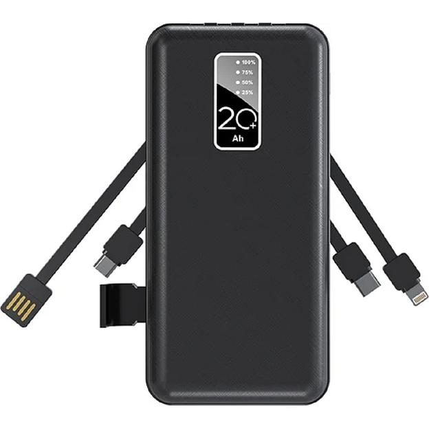 Портативное зарядное устройство Power Bank (аккумуляторная батарея) 20000 mAh, черное REXANT фото 1