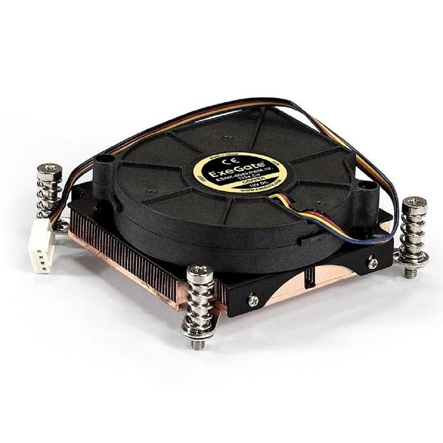 Exegate EX286162RUS Кулер ExeGate ESNK-0049.PWM.1U.115x.Cu (радиальный (улитка), медный, 1U, LGA1150/1151/1155/1156/1200, TDP 115W, Fan 75mm, PWM, 2000-5000RPM, 2 ball bearing, 4pin, 46-54db, ресурс 7 фото 1