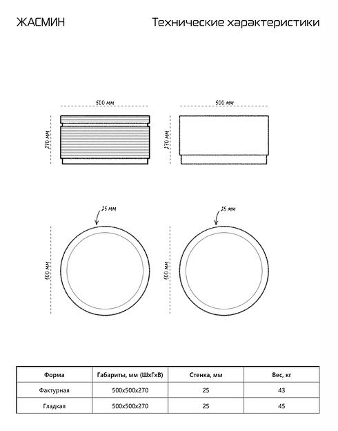 Цветочный вазон СтаркБет «Жасмин гладкая» 30 л ОПТ фото 2