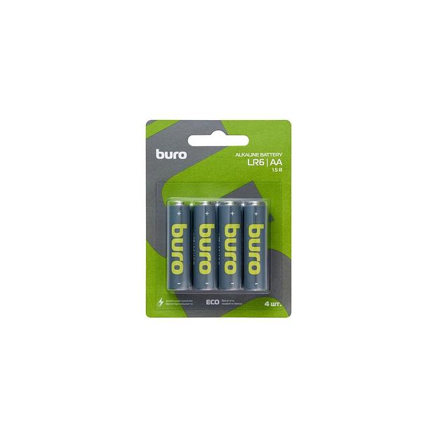 AA Батарейка Buro Alkaline LR6, 4 шт. фото 1