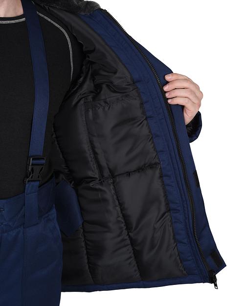 Костюм «Сириус-Рост-Арктика» зимний куртка и брюки, синий с васильковым ОПТ фото 4