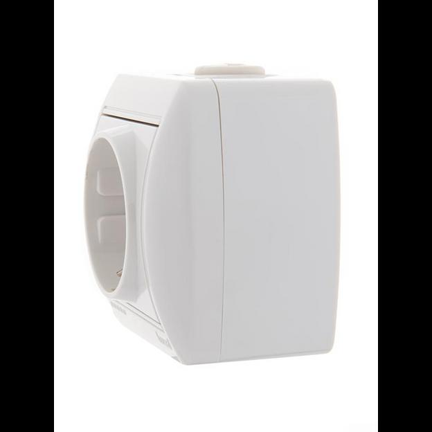 Розетка 1-м ОП Nata 16А IP20 с заземл. керамика бел. LEZARD 710-0200-122 фото 3