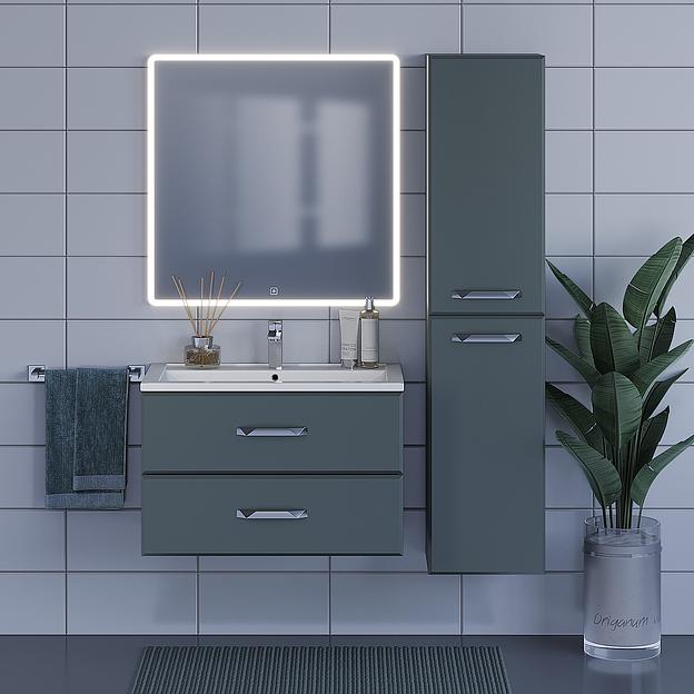 Тумба с раковиной для ванной Uperwood Foster 80 см, подвесная, серый графит фото 5