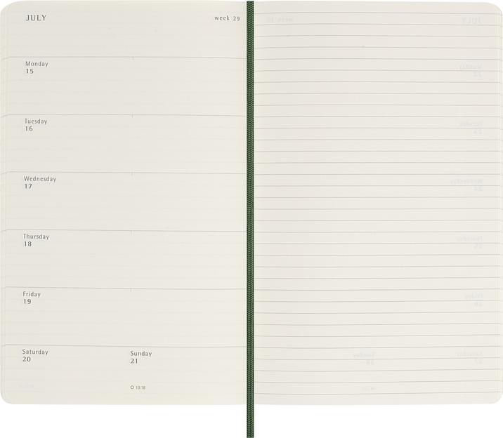 Еженедельник Moleskine CLASSIC SOFT WKNT Large 130х210мм датир.12мес 144стр. мягкая обложка зеленый фото 3