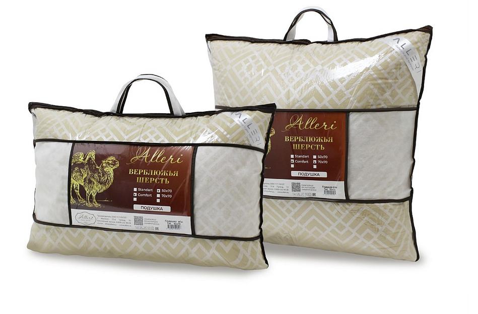 Подушка «Верблюжья шерсть» тик двухкамерная 70×70 ОПТ фото 3