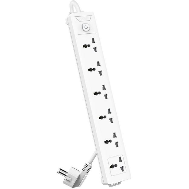 Сетевой фильтр универсальный Deli ET406/ 6розеток, 5 м фото 1