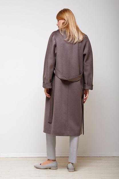 Женское демисезонное пальто деловое Mmoda серо-сиреневый, арт.2202325-6 фото 5