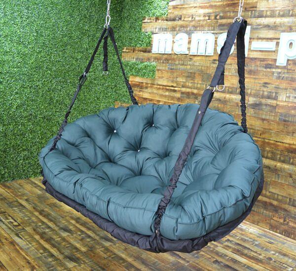 Подвесной диван «Комфорт» черный и темно-зеленый фото 3