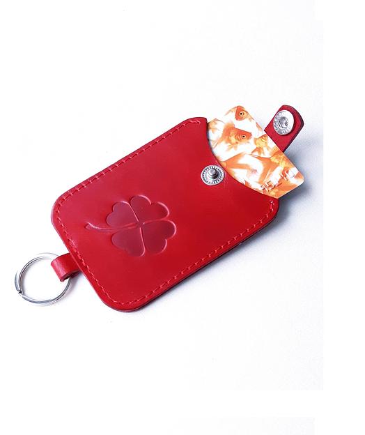 Визитница (Кардхолдер) из кожи на кольце Pattern «Slise» фото 3