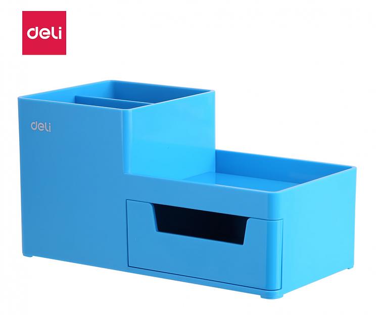 Органайзер настольный Deli EZ25130 Rio 4отд. 175x90x92мм голубой пластик фото 1