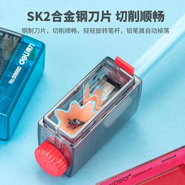 Точилка для карандашей ручная Deli 68660 1 отверстие пластик ассорти фото 4