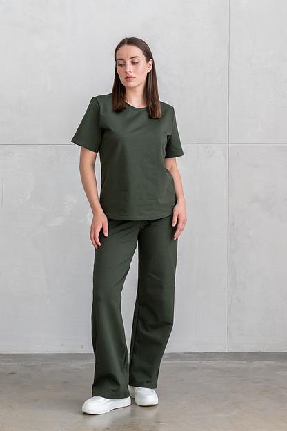 Женский костюм цвета хаки, футер двунитка ОПТ фото 1