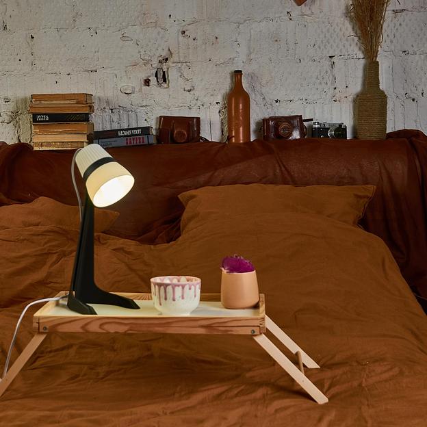 Светильник настольный 40W E14 Механический выключатель Черный с белым ULO-K22 D/E14/A BLACK/WHITE фото 2