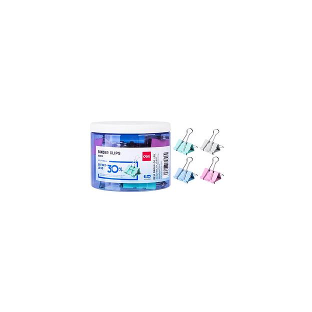 Зажимы Deli E8555S, металл, 19мм, ассорти, 40 шт фото 1