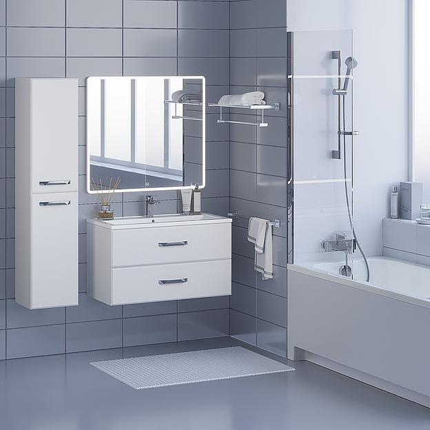 Тумба с раковиной для ванной Uperwood Foster 90 см, подвесная, белая фото 5