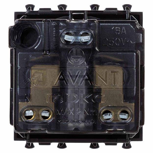 Dkc 4402002 Розетка "Черный квадрат", 2P+E, с з/ш, "Avanti", 2 мод. фото 3