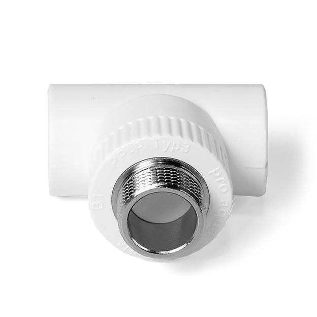 Тройник комбинированный 25x1/2' НР полипропиленовый PPR белый фото 2