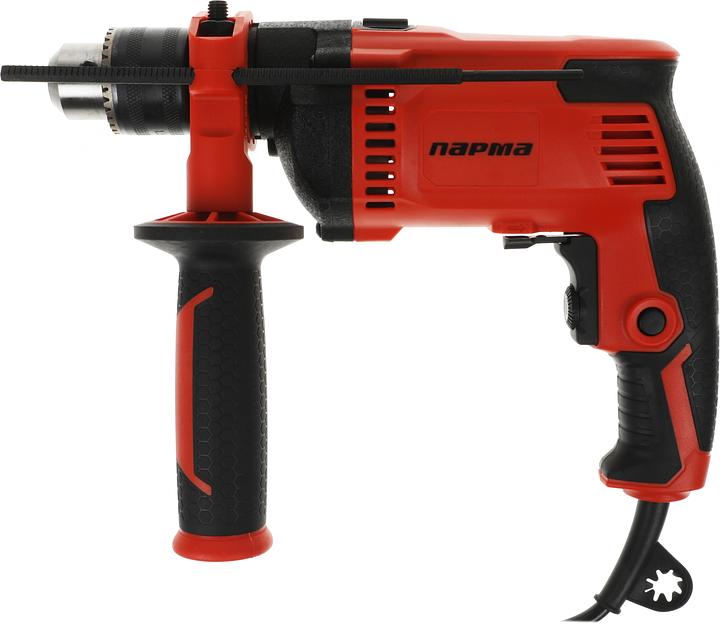 Дрель ПАРМА ДЭ-01-13/800РУ [02.025.00003] { 800Вт; 13мм; 0-3100; реверс; удар; мет.редуктор; бок.рукоятка)(5 шт/кор } фото 1