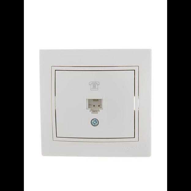 Розетка телефонная 1-м СП Mira RJ11 бел./бел. LEZARD 701-0202-137 фото 1