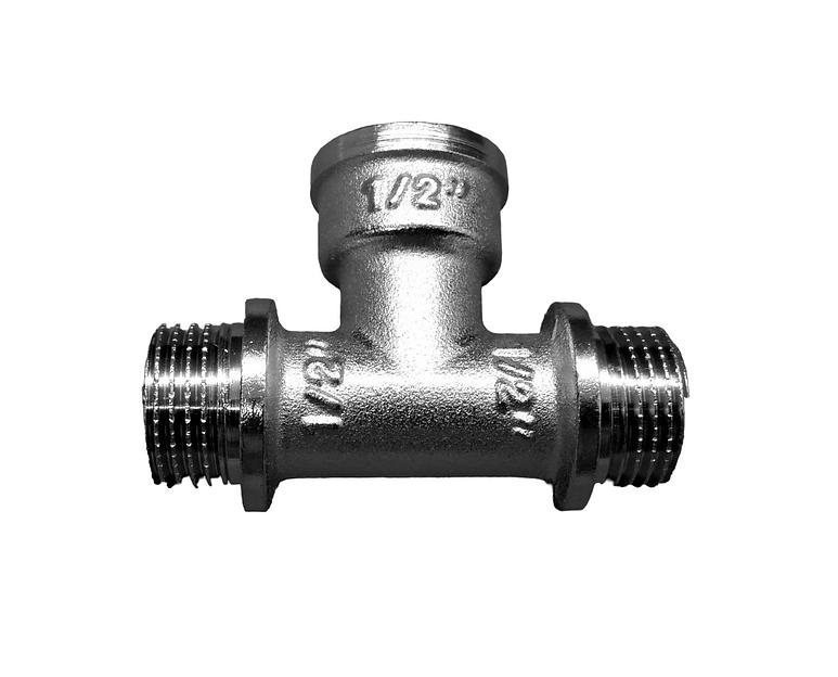 Тройник НВН 1/2'х1/2'х1/2' переходной, никелированный фото 1