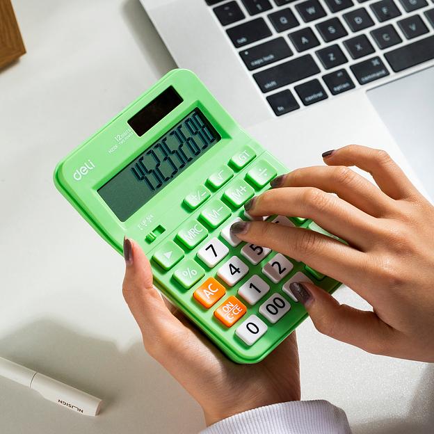 Калькулятор настольный Deli EM210FGREEN зеленый 12-разр. фото 2