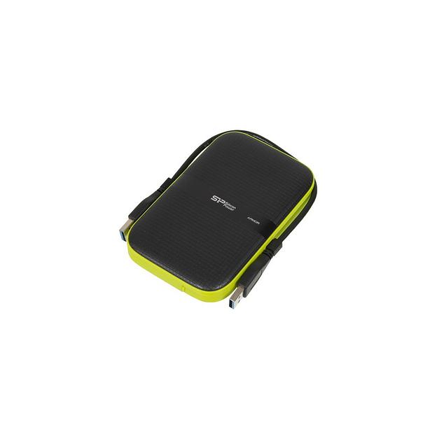 Внешний диск HDD Silicon Power Armor A60 SP020TBPHDA60S3K, 2ТБ, черный/зеленый фото 1