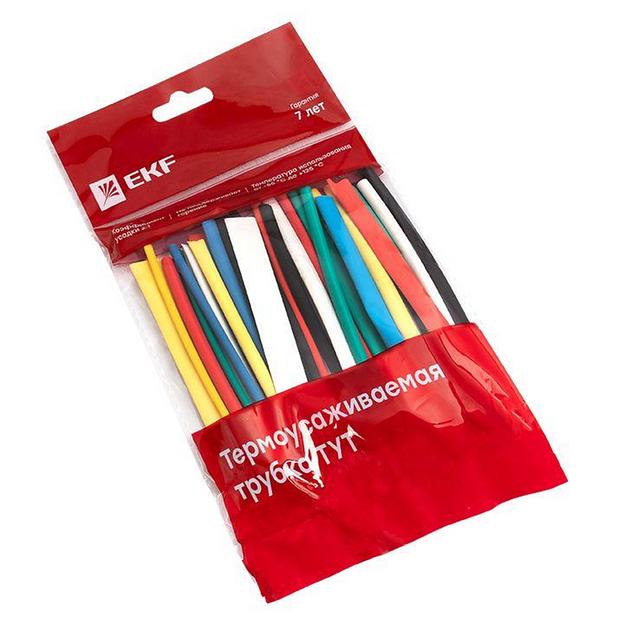 Набор трубок термоусадочных ТУТ 3/1.5; 4/2; 5/2.5; 6/3; 8/4 (6 цветов по 5шт 100мм) PROxima EKF tut- фото 1