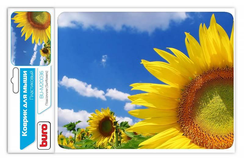 Коврик для мыши Buro BU-M20036 рисунок/подсолнухи 230x180x2мм фото 1