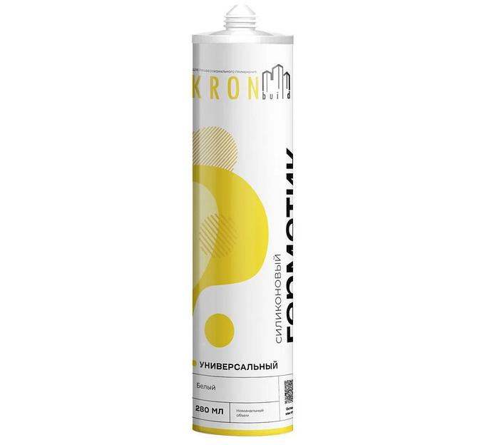 Герметик силиконовый KRONbuild универсальный 280 мл белый ОПТ фото 1