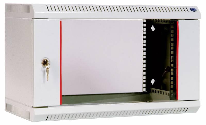 Шкаф коммутационный ЦМО ШРН-6.650 6U 600x650мм пер.дв.стекл несъемн.бок.пан. 50кг серый фото 1