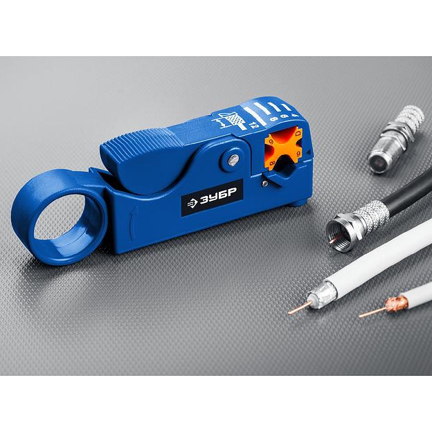 ЗУБР COAX-3, (RG58, RG59, RG62), стриппер коаксиальных кабелей, Профессионал (22657) фото 6