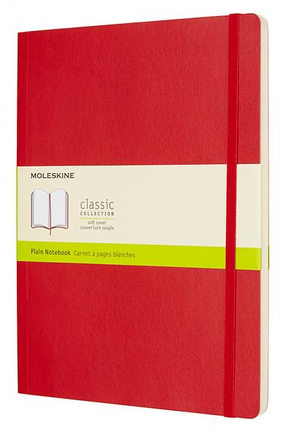 Блокнот Moleskine CLASSIC SOFT QP623F2 XLarge 190х250мм 192стр. нелинованный мягкая обложка красный фото 1