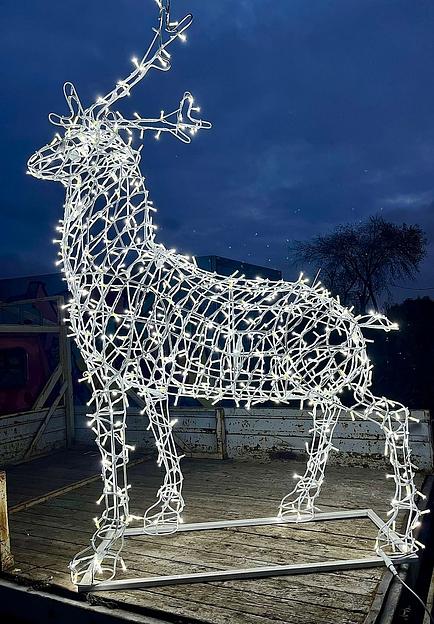 Металлическая световая фигура 3D «Олень» с диодным освещением ОПТ  фото 7