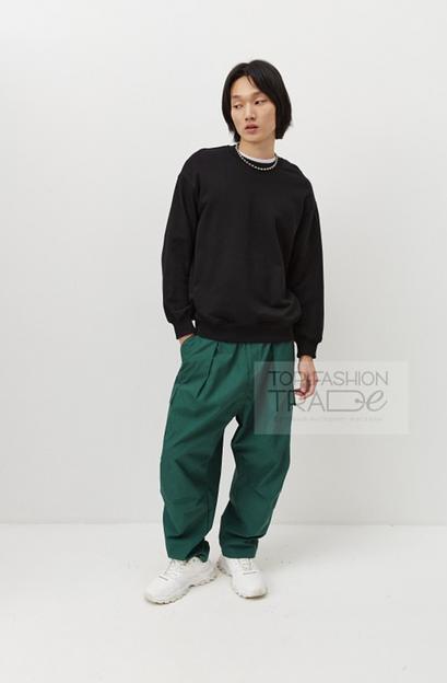 Свитшот мужской с начёсом однотонный базовый черный SWT03-1 фото 1