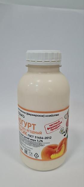Йогурт фруктовый «Персик» 3,2% жирности, 330 г., опт фото 1