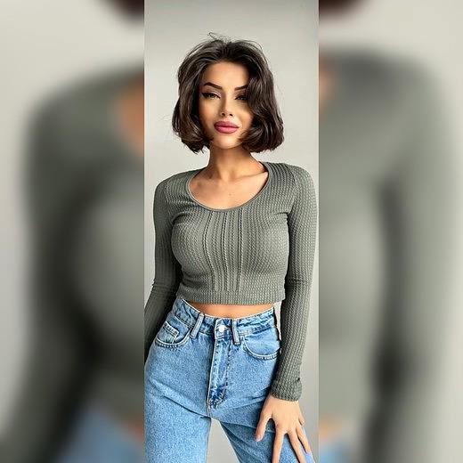 Лонгслив женский косичка опт фото 1