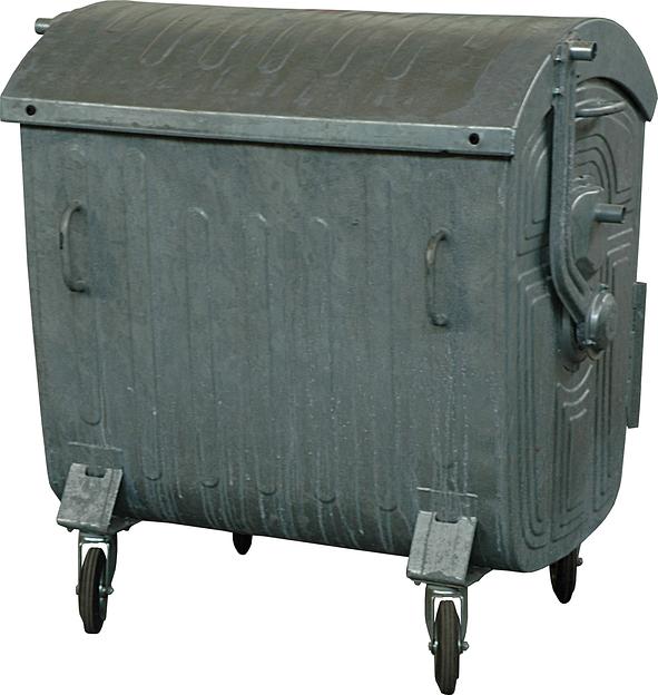 Мусорный контейнер на колёсах (1100 л) оцинкованный фото 3