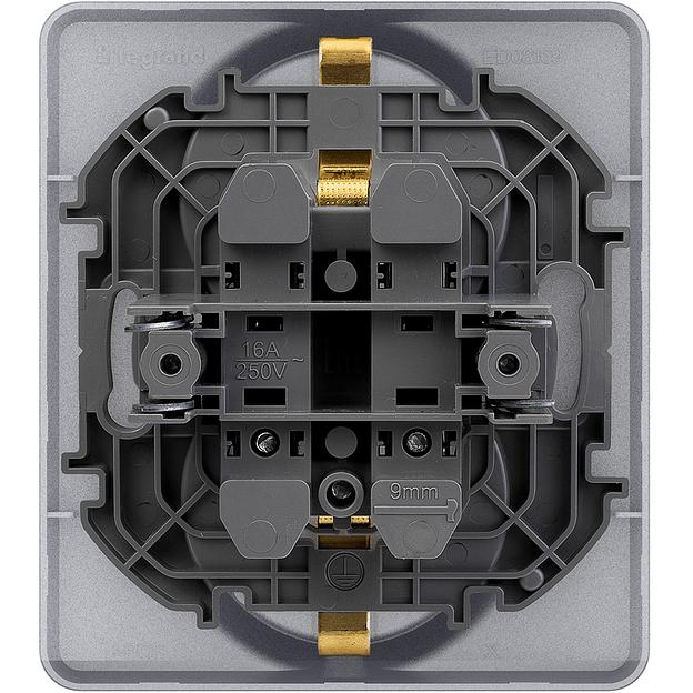 Legrand 673752 Розетка 2 x 2К+З - немецкий стандарт - 16 А - 250 В~ - INSPIRIA - алюминий фото 3