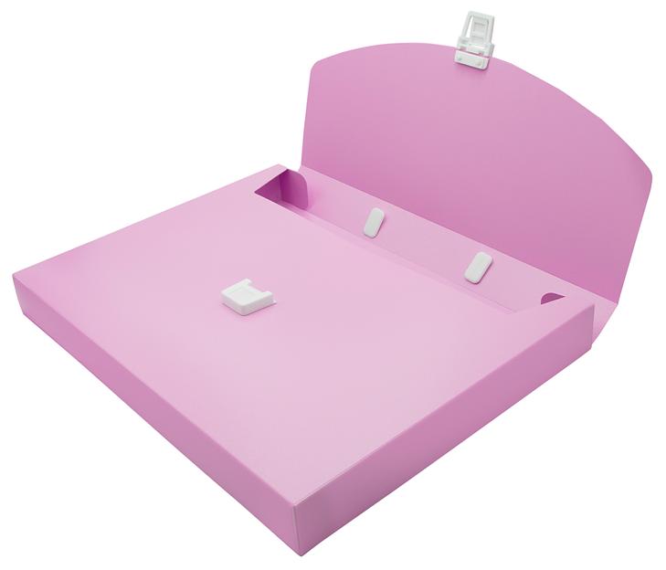 Портфель Бюрократ Pastel PASTPP01PINK 1 отдел. A4 пластик 0.7мм розовый фото 4