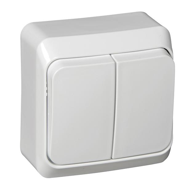 Systeme electric BA10-002B ЭТЮД О/У 2-клавишный ВЫКЛЮЧАТЕЛЬ 10 АХ, БЕЛЫЙ, Россия фото 2