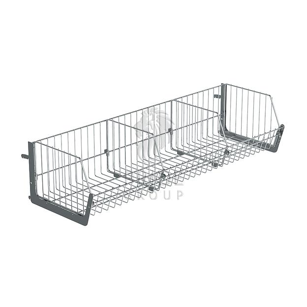 Корзина сетчатая навесная 1250х300 мм h 200 мм Цинк фото 1