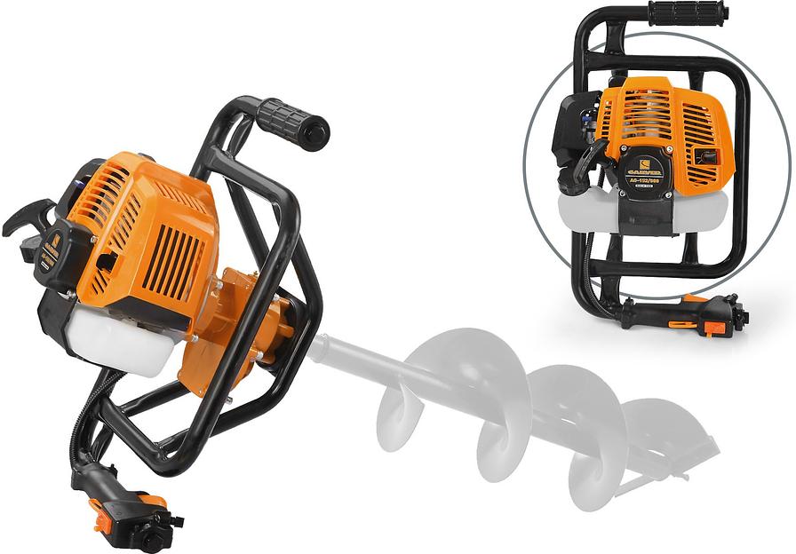 Мотобур Carver AG-152/000 бытовой 2-х такт. 1400Вт 1.9л.с. 52см3 277об/мин (01.003.00022) фото 6