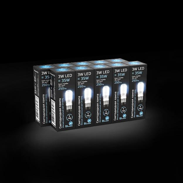 Лампа светодиодная Gauss G9 3Вт цок.:G9 капсул. 220B 4100K св.свеч.бел.нейт. (упак.:1шт) (107709203) фото 3