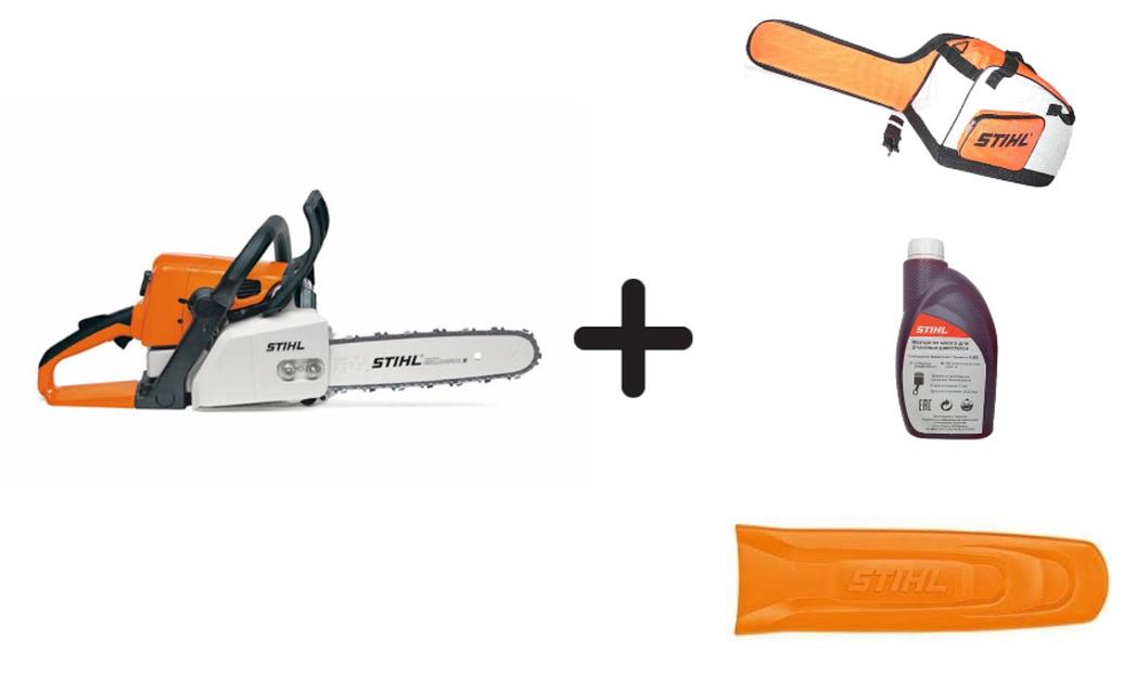 Бензопила STIHL «MS 210» (40 см) + масло + кожух + сумка фото 1