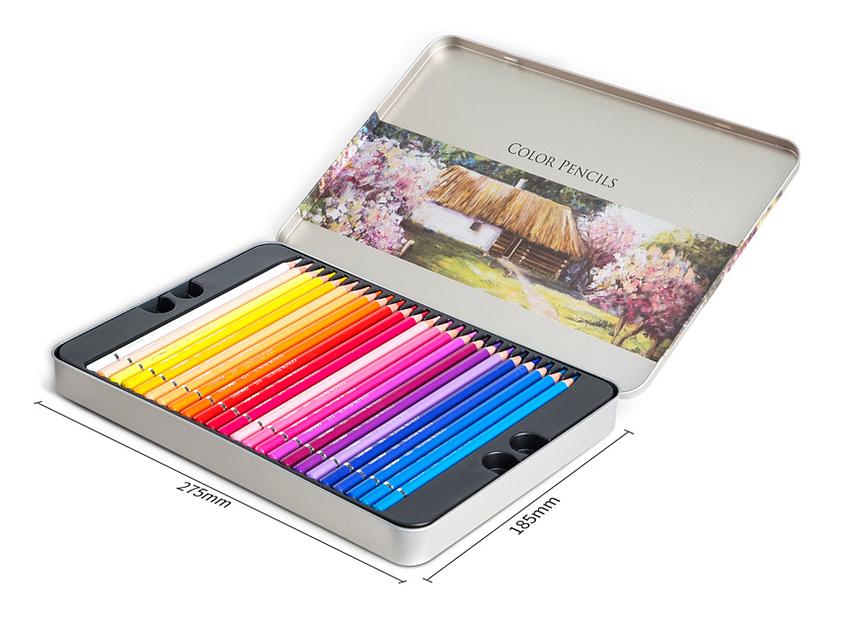 Карандаши цветные Deli 6567 липа 48цв. цветной корпус мет.кор. фото 3